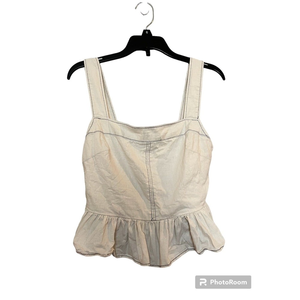 Urban Outfitters cream‎ ruffle crop top size S